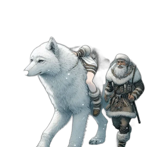 animal, creature, concept art, fantasy art, 3d render, pixel art, snow, monochrome transparent PNG cut-out