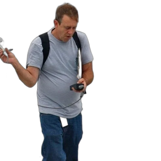 staff, weapon, 3d render, concept art, man, gray, shirt, blue transparent PNG cut-out