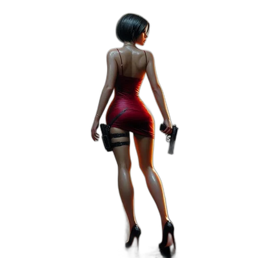 dress, weapon, shoes, robot, 3d render, concept art, photorealistic, pixel art transparent PNG cut-out