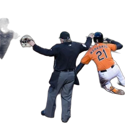 weapon, staff, fire, baseball, player, number, slides, into transparent PNG cut-out