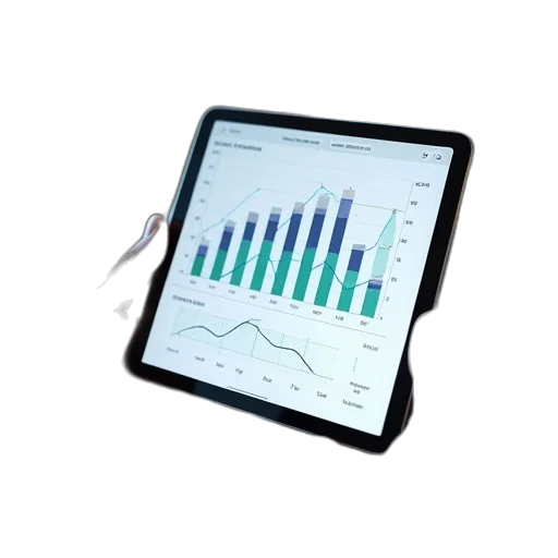 ipad, screen, showing, chart, graph transparent PNG cut-out