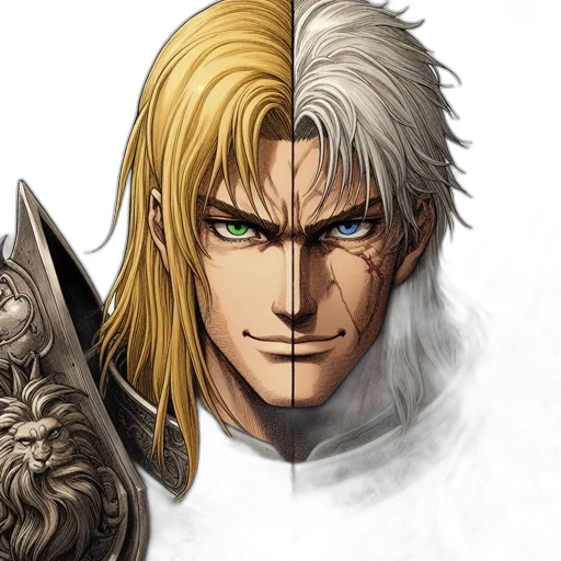 face, fantasy art, concept art, comic book art, anime, two, male, characters transparent PNG cut-out
