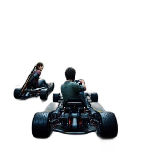car, robot, weapon, hair, concept art, pixel art, 3d render, photorealistic transparent PNG cut-out