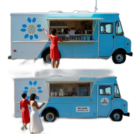 food, concept art, 3d render, second, image, shows, same, truck transparent PNG cut-out