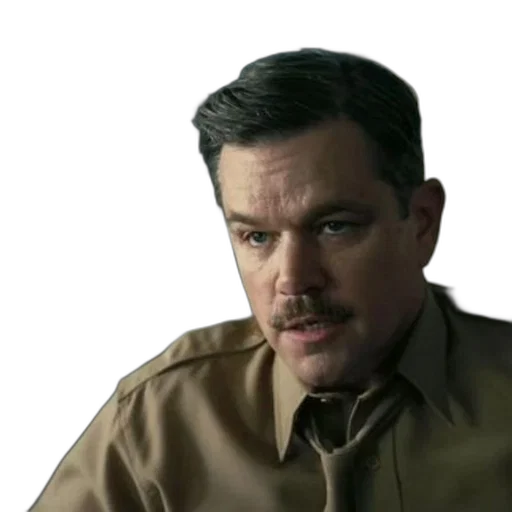 face, jacket, man, brown, shirt, mustache, sitting, room transparent PNG cut-out