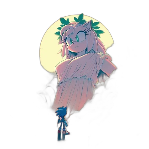 dress, crown, creature, staff, watercolor, concept art, pixel art, vaporwave transparent PNG cut-out