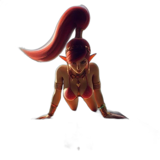 creature, staff, animal, hair, concept art, fantasy art, 3d render, watercolor transparent PNG cut-out