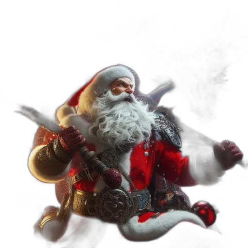 weapon, sword, staff, concept art, fantasy art, 3d render, photorealistic, santa transparent PNG cut-out