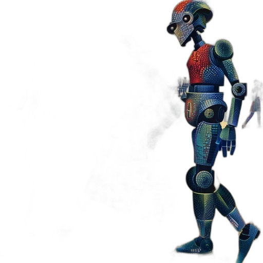 robot, weapon, staff, sword, concept art, 3d render, cyberpunk, fantasy art transparent PNG cut-out