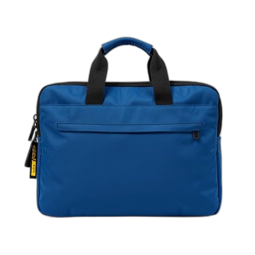 blue, fabric-covered, laptop, bag, textured, surface, zipper, closure transparent PNG cut-out