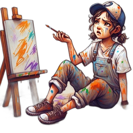 face, concept art, watercolor, oil painting, fantasy art, fire, forest, outer space transparent PNG cut-out