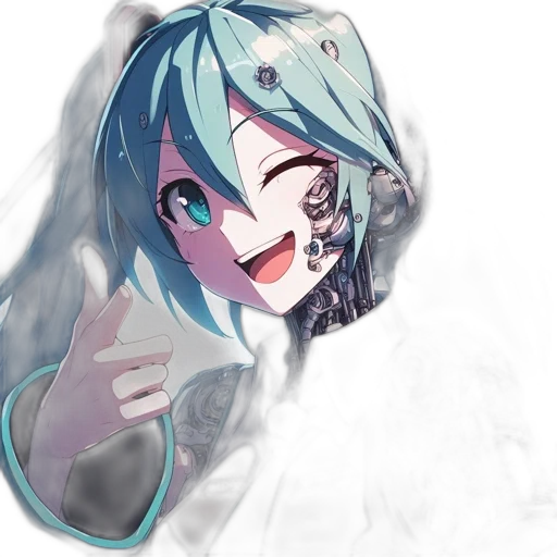 mask, face, robot, creature, anime, pixel art, concept art, vaporwave transparent PNG cut-out