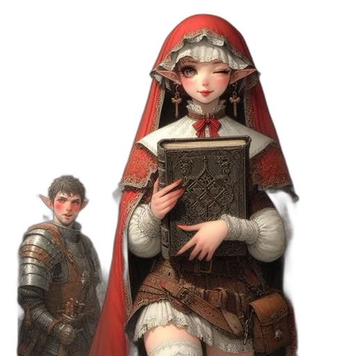 sword, dress, weapon, staff, fantasy art, concept art, 3d render, oil painting transparent PNG cut-out