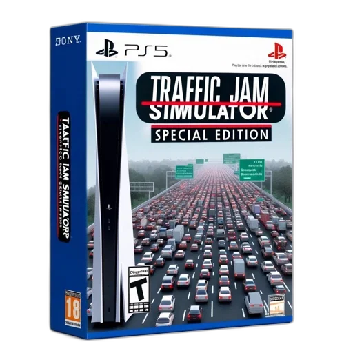 mock-up, box, art, ps5, video, game, traffic, jam transparent PNG cut-out