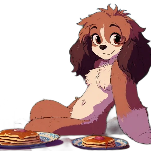 food, animal, cartoon, concept art, pixel art, watercolor, anthropomorphic, dog transparent PNG cut-out