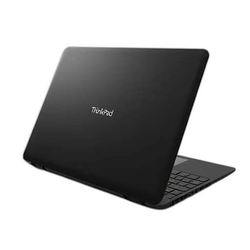 sleek, black, laptop, silver, logo, lid, displayed, against transparent PNG cut-out