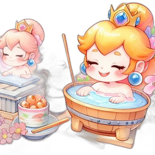 food, concept art, pixel art, watercolor, anime, underwater, pastel, colorful transparent PNG cut-out