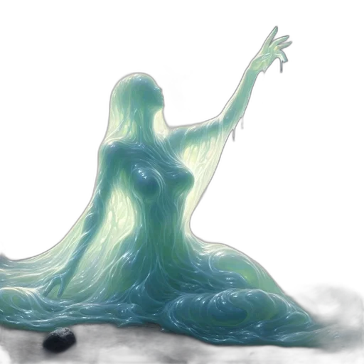 dress, bottle, creature, fantasy art, concept art, watercolor, 3d render, underwater transparent PNG cut-out