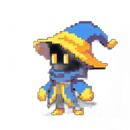 hat, staff, robot, dragon, pixel art, concept art, 3d render, fantasy art transparent PNG cut-out
