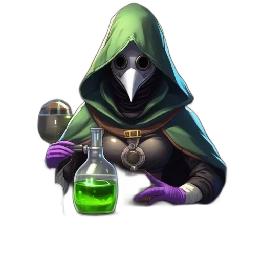 mask, staff, weapon, concept art, fantasy art, pixel art, green, figure transparent PNG cut-out