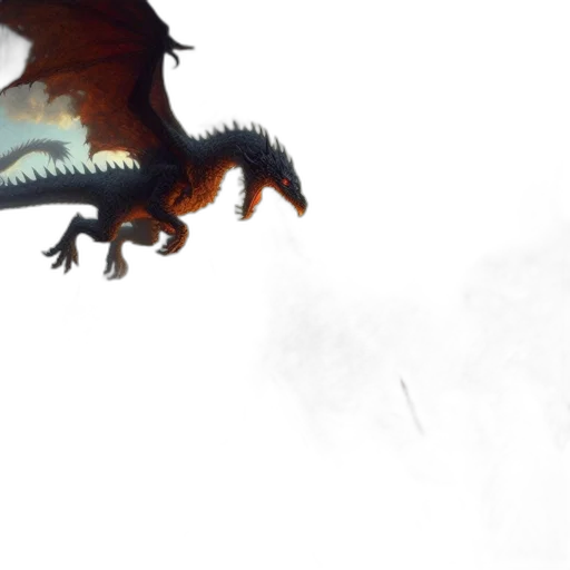 dragon, creature, animal, concept art, fantasy art, pixel art, watercolor, dark transparent PNG cut-out