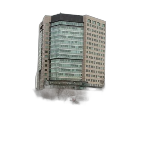building, robot, staff, umbrella, 3d render, photorealistic, concept art, fog transparent PNG cut-out