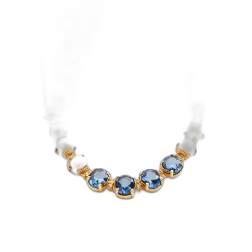 jewelry, crown, blue, gold, bar, necklace, row, white transparent PNG cut-out