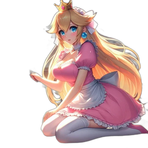dress, staff, crown, dragon, anime, concept art, pixel art, fantasy art transparent PNG cut-out