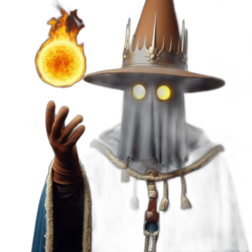 hat, staff, mask, crown, concept art, fantasy art, 3d render, comic book art transparent PNG cut-out
