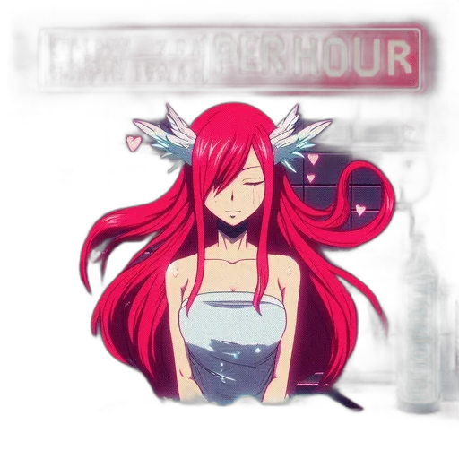 staff, anime, pixel art, concept art, fantasy art, red, monochrome, colorful transparent PNG cut-out