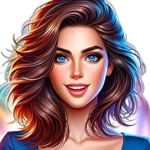 face, hair, jewelry, cartoon, photorealistic, fantasy art, oil painting, neon lights transparent PNG cut-out