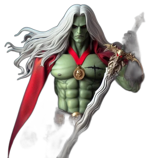 sword, concept art, fantasy art, comic book art, 3d render, green, detailed, figurine transparent PNG cut-out