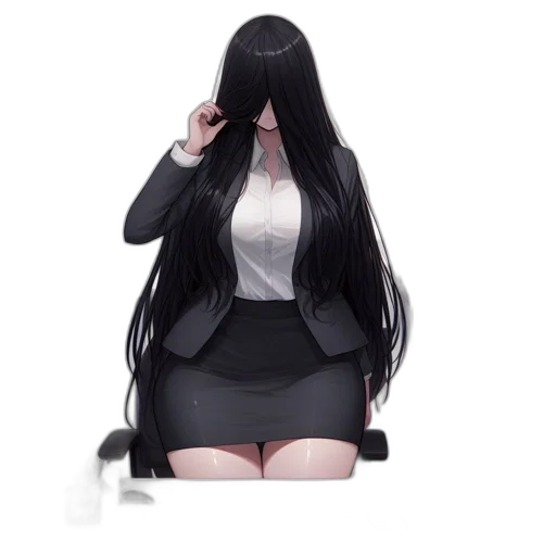 dress, jacket, staff, hair, concept art, anime, 3d render, pixel art transparent PNG cut-out
