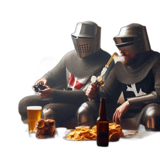 robot, food, concept art, fantasy art, 3d render, pixel art, fire, two transparent PNG cut-out