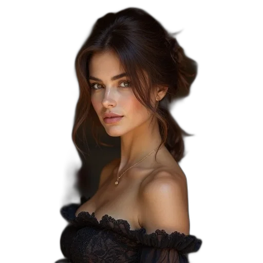 dress, face, crown, hair, photorealistic, oil painting, fantasy art, concept art transparent PNG cut-out
