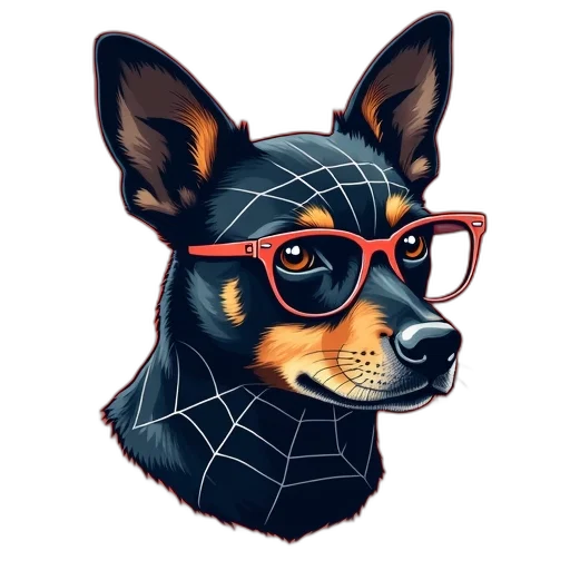 mask, pixel art, cartoon, cyberpunk, concept art, stylized, illustration, dog transparent PNG cut-out