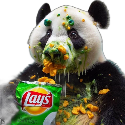food, creature, animal, mask, photorealistic, outer space, green, panda transparent PNG cut-out
