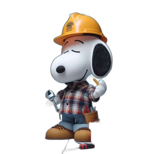 staff, robot, cartoon, 3d render, concept art, snoopy, lovable, dog transparent PNG cut-out