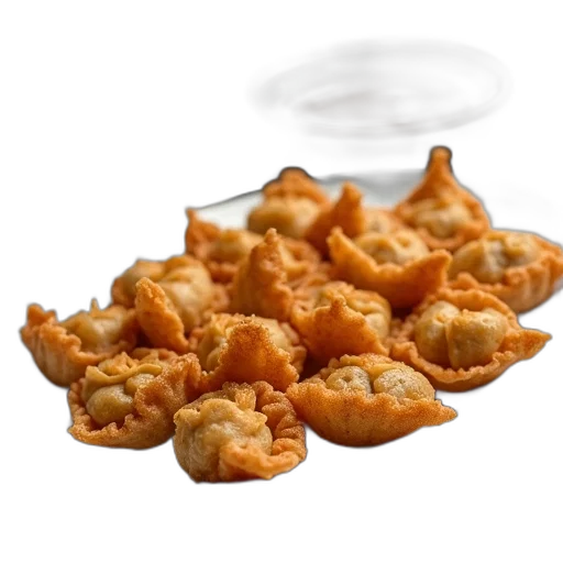 food, crown, dragon, 3d render, plate, golden-brown, crispy, fried transparent PNG cut-out