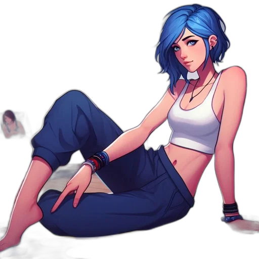 concept art, pixel art, anime, fantasy art, neon lights, blue, neon, colorful transparent PNG cut-out