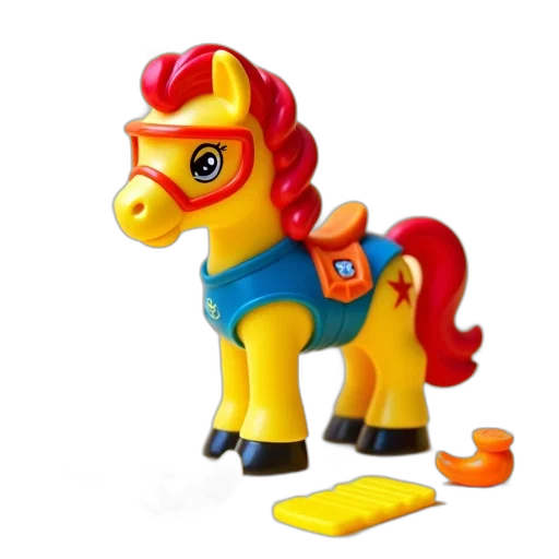 staff, 3d render, yellow, plastic, pony, toy, red, mane transparent PNG cut-out