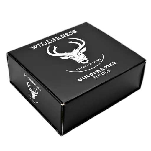 black, box, logo, reads, wilderness, white, letters, top transparent PNG cut-out