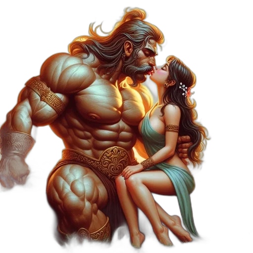 fantasy art, concept art, comic book art, photorealistic, underwater, muscular, man, woman transparent PNG cut-out