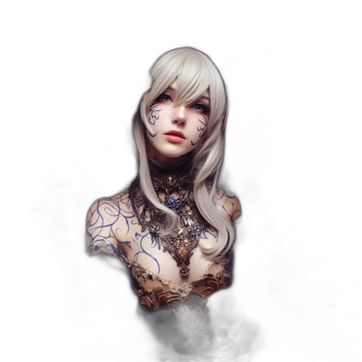 face, mask, dress, robot, fantasy art, photorealistic, concept art, pixel art transparent PNG cut-out