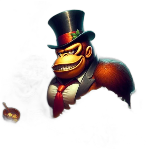 concept art, fantasy art, pixel art, 3d render, anthropomorphic, gorilla, business, attire transparent PNG cut-out