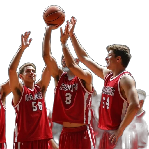 photorealistic, 3d render, boys, basketball transparent PNG cut-out