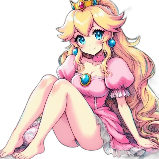 dress, crown, staff, pixel art, anime, concept art, fantasy art, pastel transparent PNG cut-out
