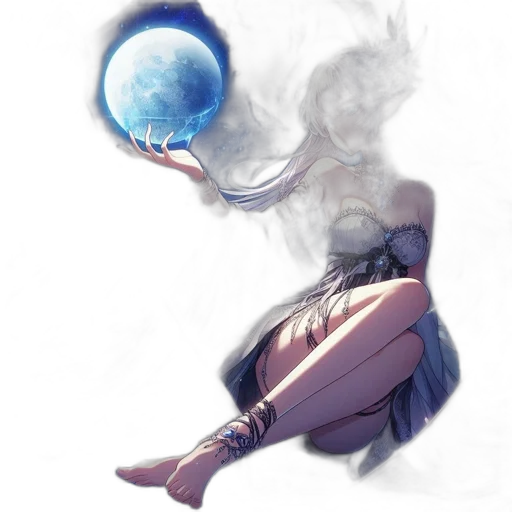 staff, dress, mask, sword, fantasy art, concept art, anime, watercolor transparent PNG cut-out