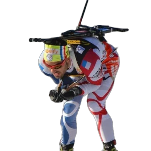 robot, staff, weapon, jacket, skier, colorful, outfit, bent transparent PNG cut-out
