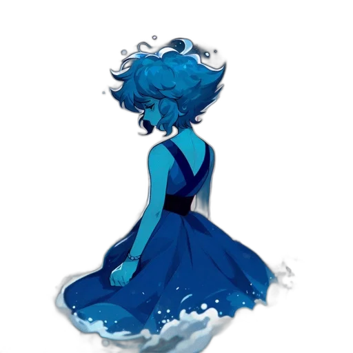 dress, crown, hair, creature, concept art, pixel art, watercolor, fantasy art transparent PNG cut-out